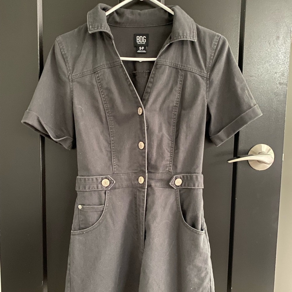 Urban Outfitters Gray Jean Romper